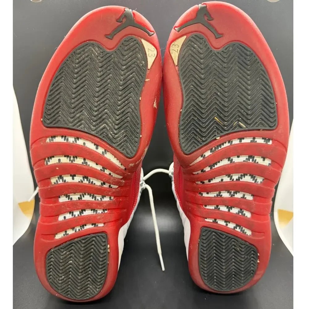 Air Jordan 12 Men's Retro White/Red-Black Sneakers Size 10 CT8013-116